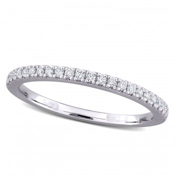 Round Cut Lab Grown Diamond Semi-Eternity Ring 14K White Gold (0.18ct)