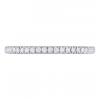 Round Cut Lab Grown Diamond Semi-Eternity Ring 14K White Gold (0.18ct)