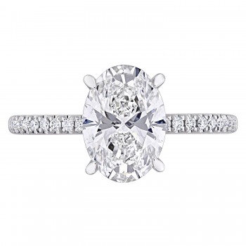 Oval Cut Lab Grown Diamond Engagement Ring 14K White Gold (2.16ct)