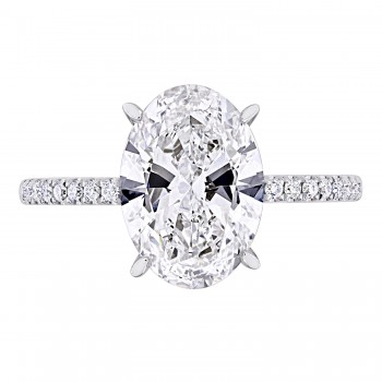 Oval Cut Lab Grown Diamond Engagement Ring 14K White Gold (3.16ct)
