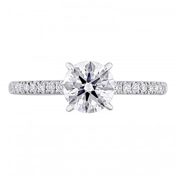 Round Cut Lab Grown Diamond Engagement Ring 14K White Gold (1.16ct)
