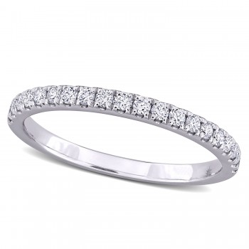 Round Cut Lab Grown Diamond Semi-Eternity Ring 14K White Gold (0.30ct)