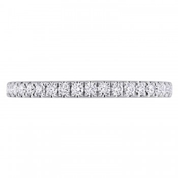 Round Cut Lab Grown Diamond Semi-Eternity Ring 14K White Gold (0.30ct)