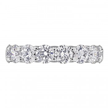 Round Cut Lab Grown Diamond Semi-Eternity Ring 14K White Gold (2.95ct)