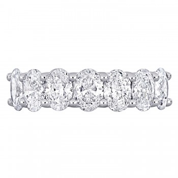 Oval Cut Lab Grown Diamond Semi-Eternity Ring 14K White Gold (3.00ct)