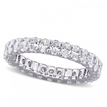Oval Cut Lab Grown Diamond Eternity Ring 14K White Gold (2.24ct)