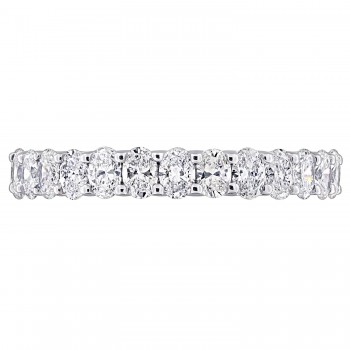 Oval Cut Lab Grown Diamond Eternity Ring 14K White Gold (2.24ct)