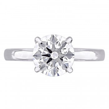 Round Cut Lab Grown Diamond Solitaire Ring 14K White Gold (3.12ct)