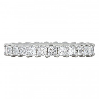 Princess Cut Lab Grown Diamond Eternity Ring 14K White Gold (1.89ct)