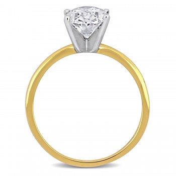 Oval Cut Lab Grown Diamond Solitaire Ring 14K Yellow Gold (2.00ct)