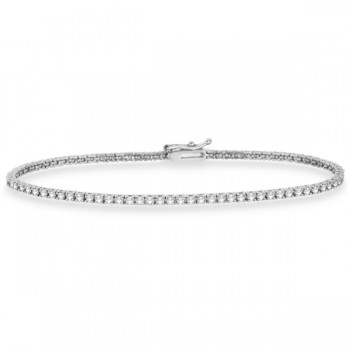 Eternity Diamond Tennis Bracelet 14k White Gold (2.10ct)
