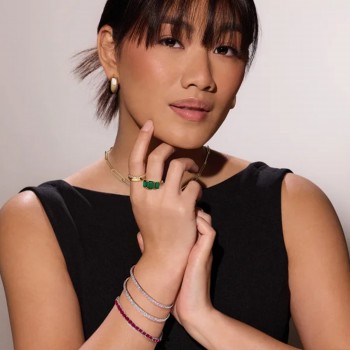 Emerald Cut Lab Grown Ruby Tennis Bracelet 14K White Gold (8.58ct)