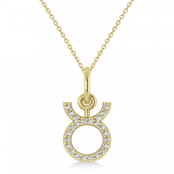 Taurus Zodiac Diamond Pendant Necklace 14k Yellow Gold (0.12ct)