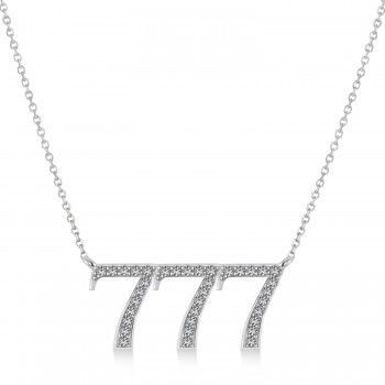 Diamond 777 Angel Number Pendant  Necklace 14K White Gold (0.36ct) Diamond 777 Angel Number Pendant  Necklace 14K White Gold (0.36ct)