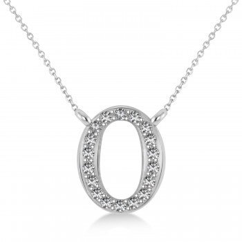 Diamond Personalized Number Pendant Necklace 14k White Gold