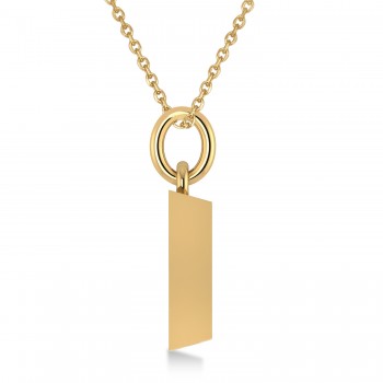 Large Gold Bullion Bar Pendant Necklace 14k Yellow Gold