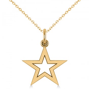 Star Shaped Pendant Necklace 14k Yellow Gold