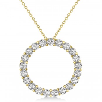 Moissanite Circle of Life Pendant Necklace 14k Yellow Gold (2.10ct)