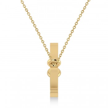 Pisces Zodiac Text Pendant Necklace 14k Yellow Gold