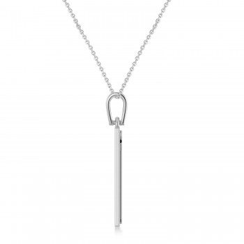 Playing Card Poker Pendant Necklace 14K White Gold