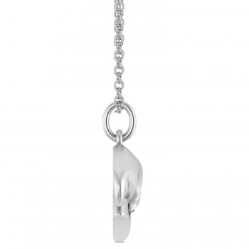 Chef's Hat Charm Pendant Necklace 14K White Gold