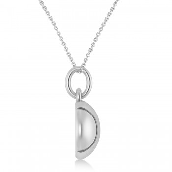 Tennis Ball Charm Pendant Necklace 14K White Gold