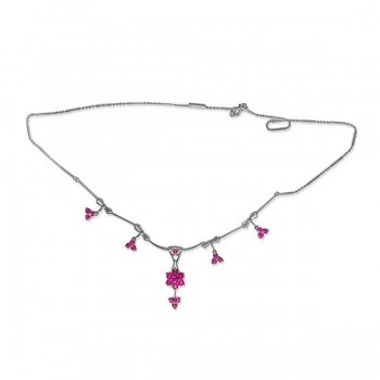 Ruby Chain Necklace in 14k White Gold (2.01ct)