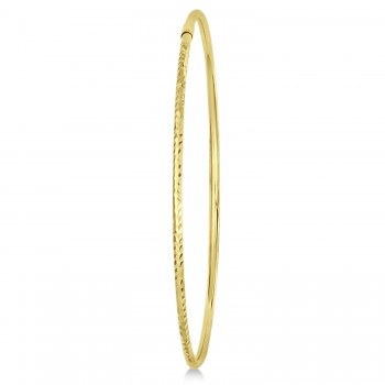 Diamond-Cut Slip On Stackable Bangle Bracelet 14k Yellow Gold