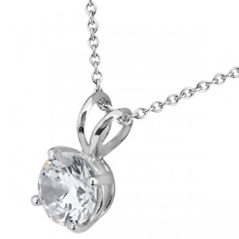 Four Prong Solitaire Pendant Setting in 14k White Gold