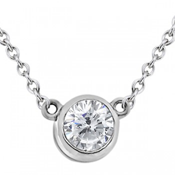 Bezel-Set Solitaire Pendant Setting in 14k White Gold