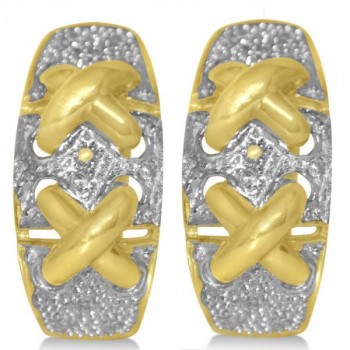 Diamond Accented Huggie Earrings in 14k Yellow Gold (0.17ct)