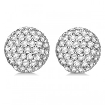 Diamond Accented Round Stud Earrings in 14k White Gold (0.25ct)
