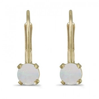 Opal Lever-Back Drop Earrings 14k Yellow Gold (0.60ctw)