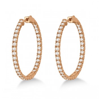 Large Round Diamond Hoop Earrings 14k Rose Gold (2.05ct)