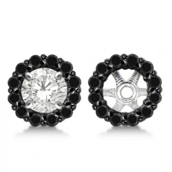 Round Cut Fancy Black Diamond Earring Jackets