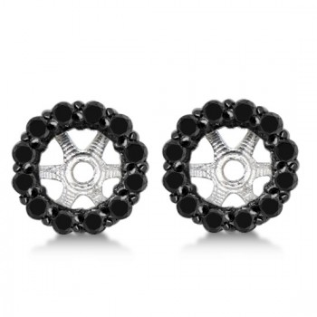 Round Cut Fancy Black Diamond Earring Jackets