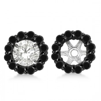 Round Cut Fancy Black Diamond Earring Jackets
