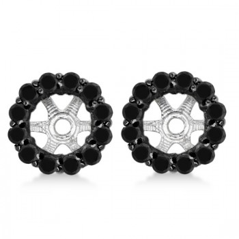 Round Cut Fancy Black Diamond Earring Jackets