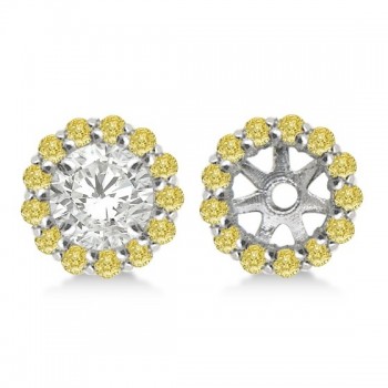 Round Yellow Diamond Earring Jackets