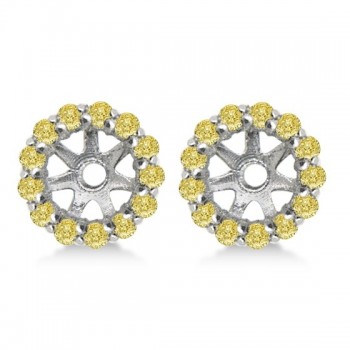 Round Yellow Diamond Earring Jackets