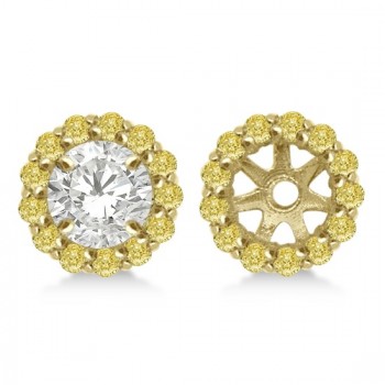 Round Yellow Diamond Earring Jackets