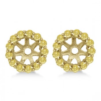 Round Yellow Diamond Earring Jackets