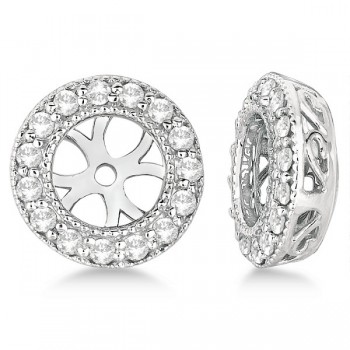 Vintage Round Cut Diamond Earring Jackets