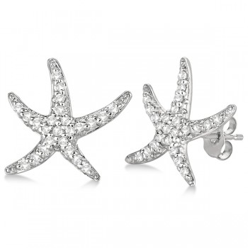 Diamond Starfish Earrings 14k White Gold (0.50ct) Diamond Starfish Earrings 14k White Gold (0.50ct)