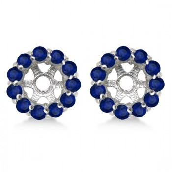 Round Blue Sapphire Earring Jackets
