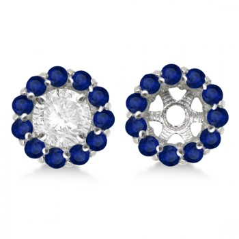 Round Blue Sapphire Earring Jackets
