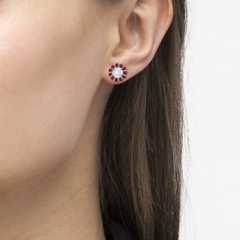 Round Ruby Earring Jackets