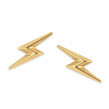Lightning Bolt Earrings 14k Yellow Gold