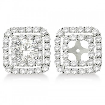 Pave-Set Square Diamond Earring Jackets