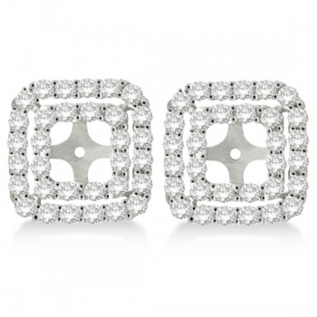 Pave-Set Square Diamond Earring Jackets